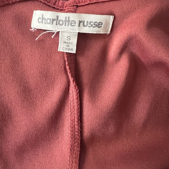 Charlotte Russe Womans Blouse Size S Cold Shoulder Mauve Color Lined - Picture 5 of 5